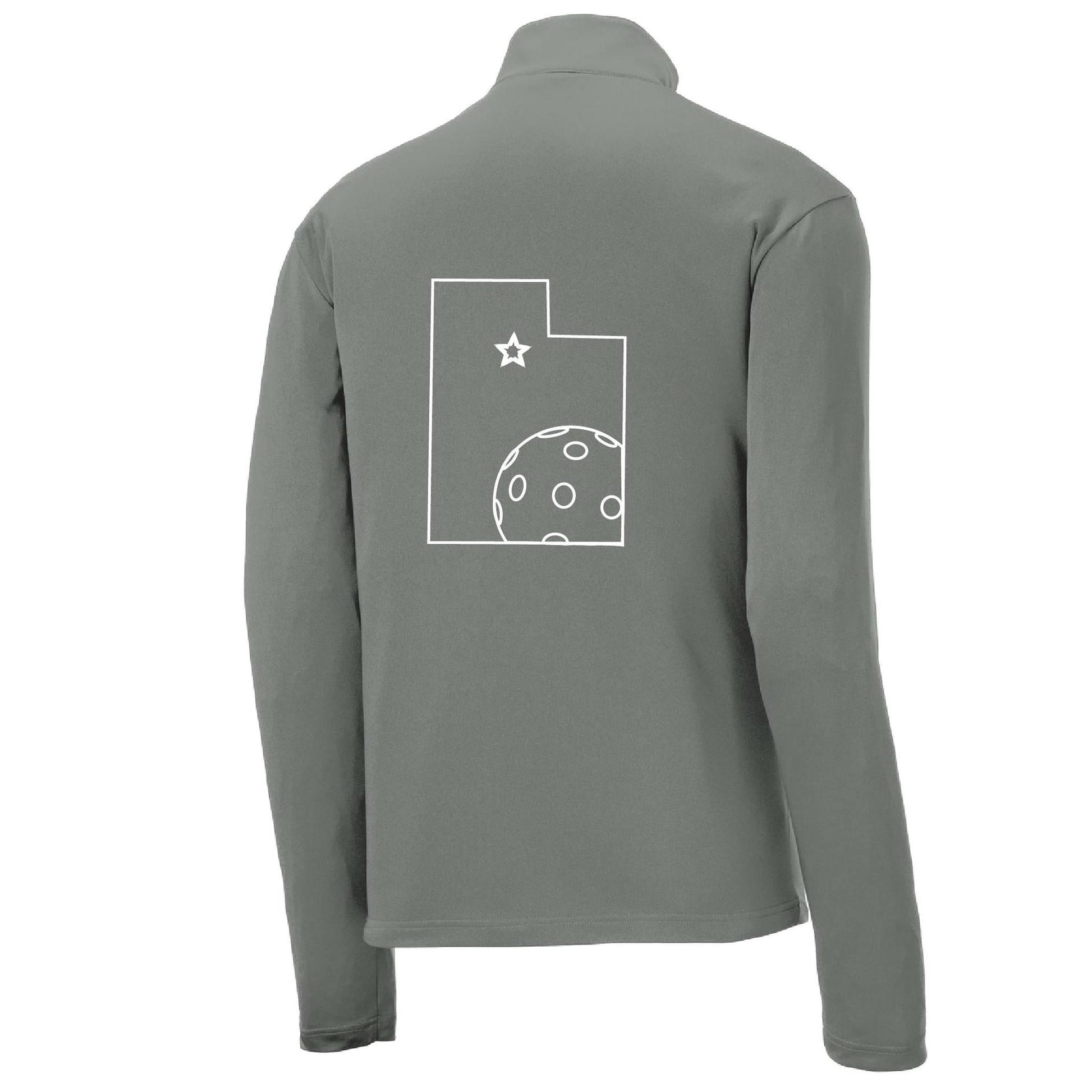 Utah With Pickleball | Men's 1/4 Zip Long Sleeve Pullover Athletic Performance Shirt | 100% Polyester