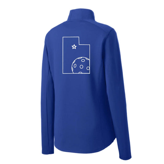 Utah With Pickleball | Women's 1/4 Zip Pullover Performance Shirt | 100% Polyester