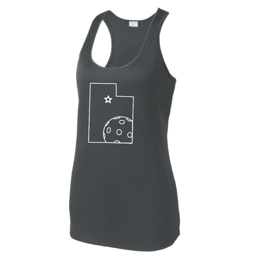 Utah With Pickleball | Women's Racerback Pickleball Tank | 100% Polyester