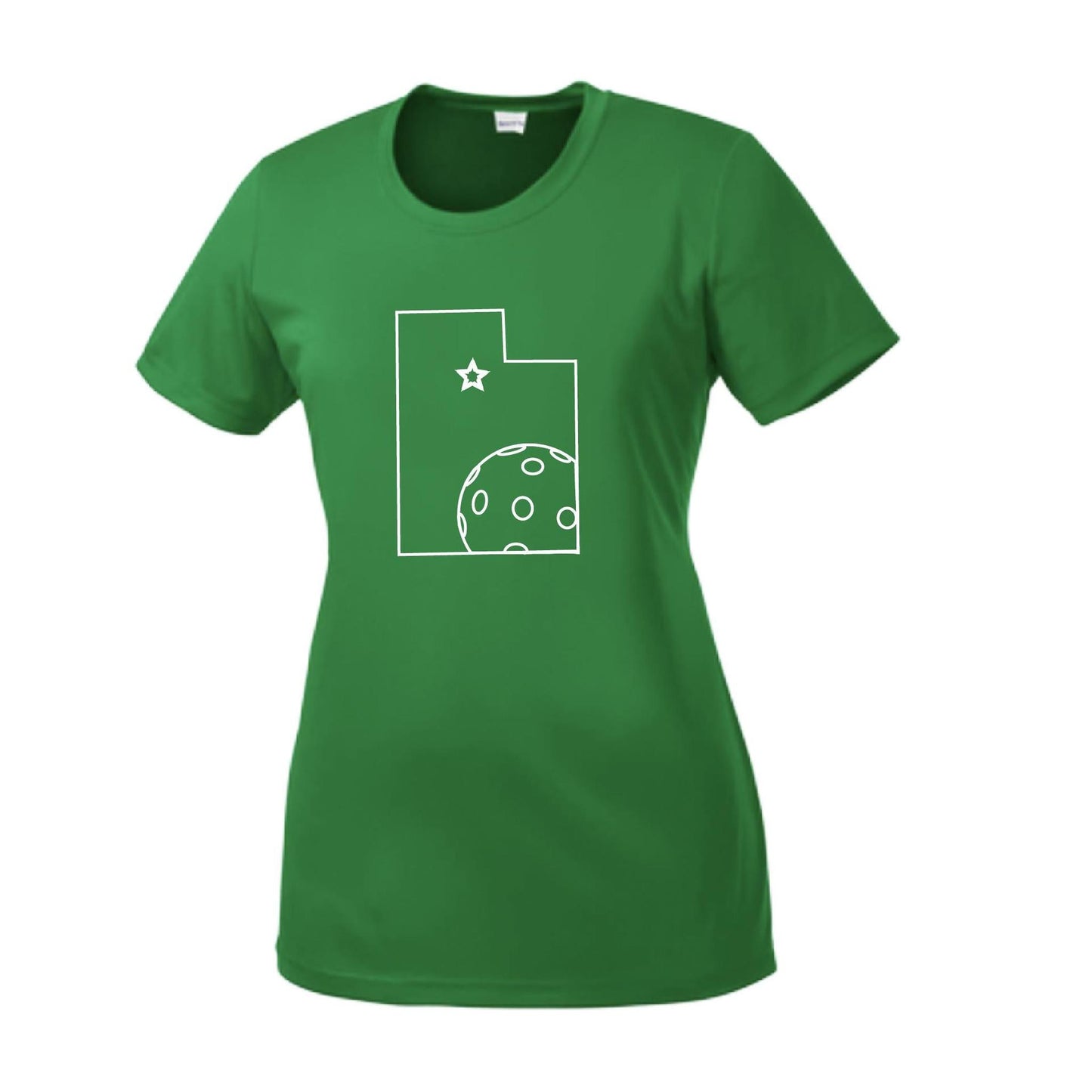 Utah With Pickleball | Women’s Short Sleeve Crewneck Pickleball Performance T-Shirts | 100% Polyester