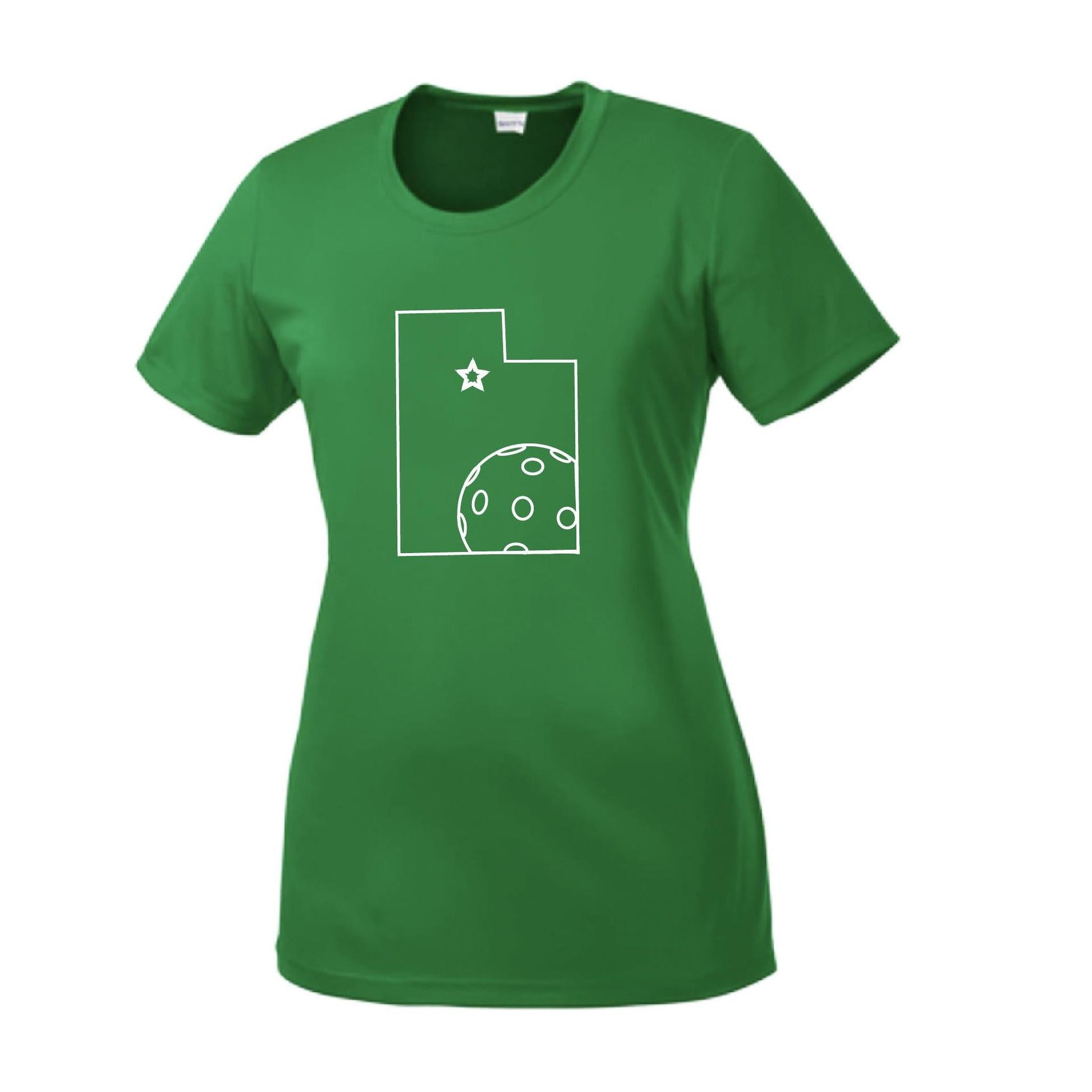 Utah With Pickleball | Women’s Short Sleeve Crewneck Pickleball Performance T-Shirts | 100% Polyester