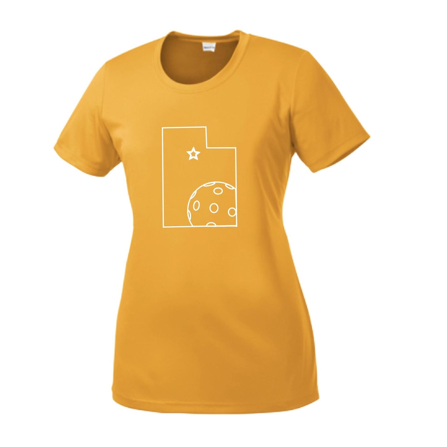 Utah With Pickleball | Women’s Short Sleeve Crewneck Pickleball Performance T-Shirts | 100% Polyester