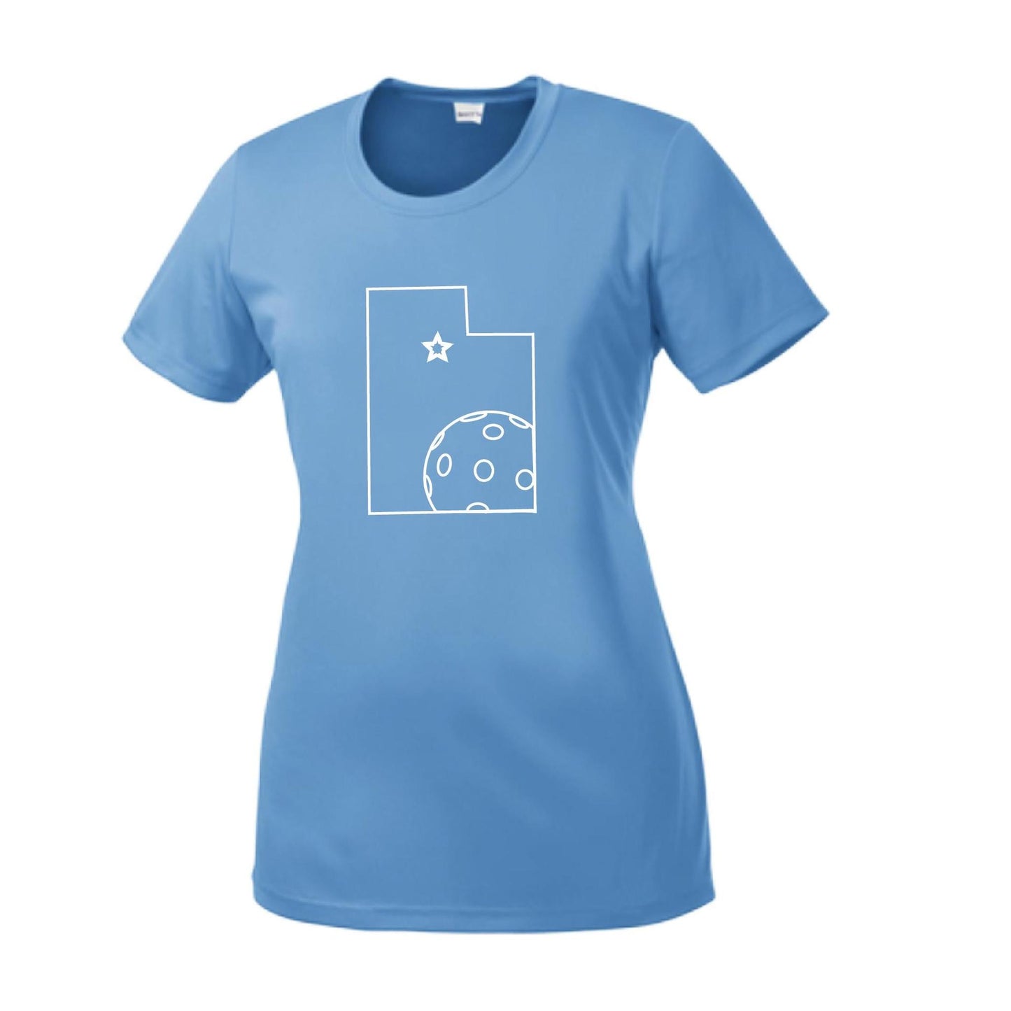 Utah With Pickleball | Women’s Short Sleeve Crewneck Pickleball Performance T-Shirts | 100% Polyester