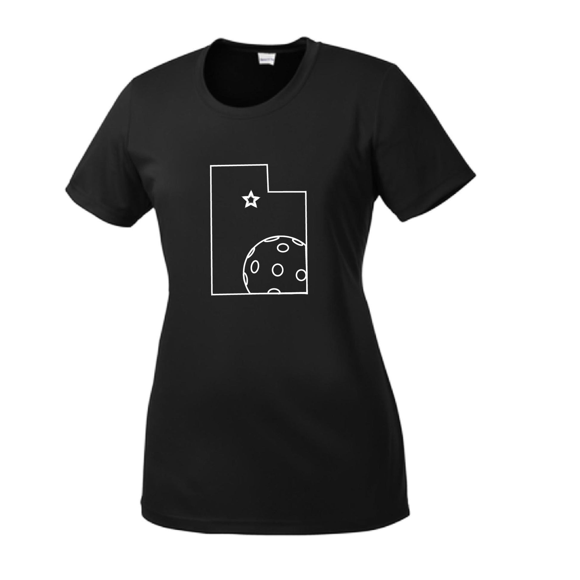 Utah With Pickleball | Women’s Short Sleeve Crewneck Pickleball Performance T-Shirts | 100% Polyester