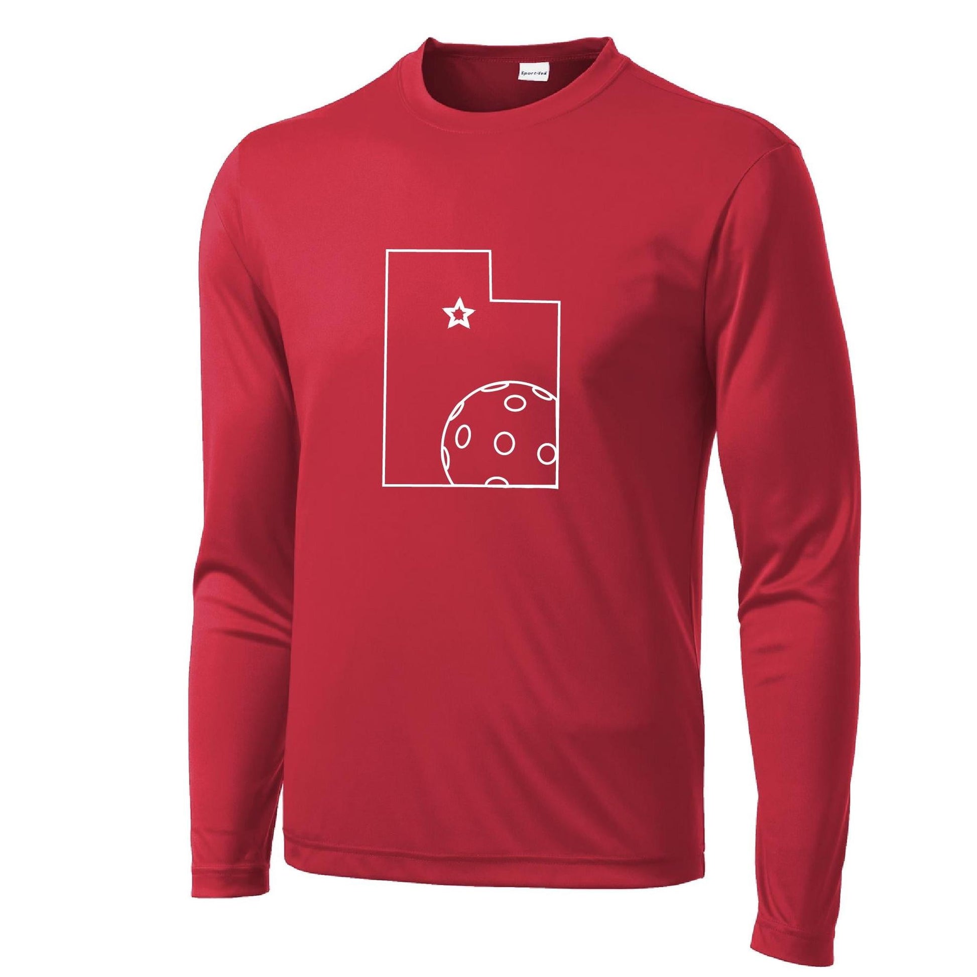 Utah With Pickleballs | Men's Long Sleeve Athletic Performance T-Shirt | 100% Polyester