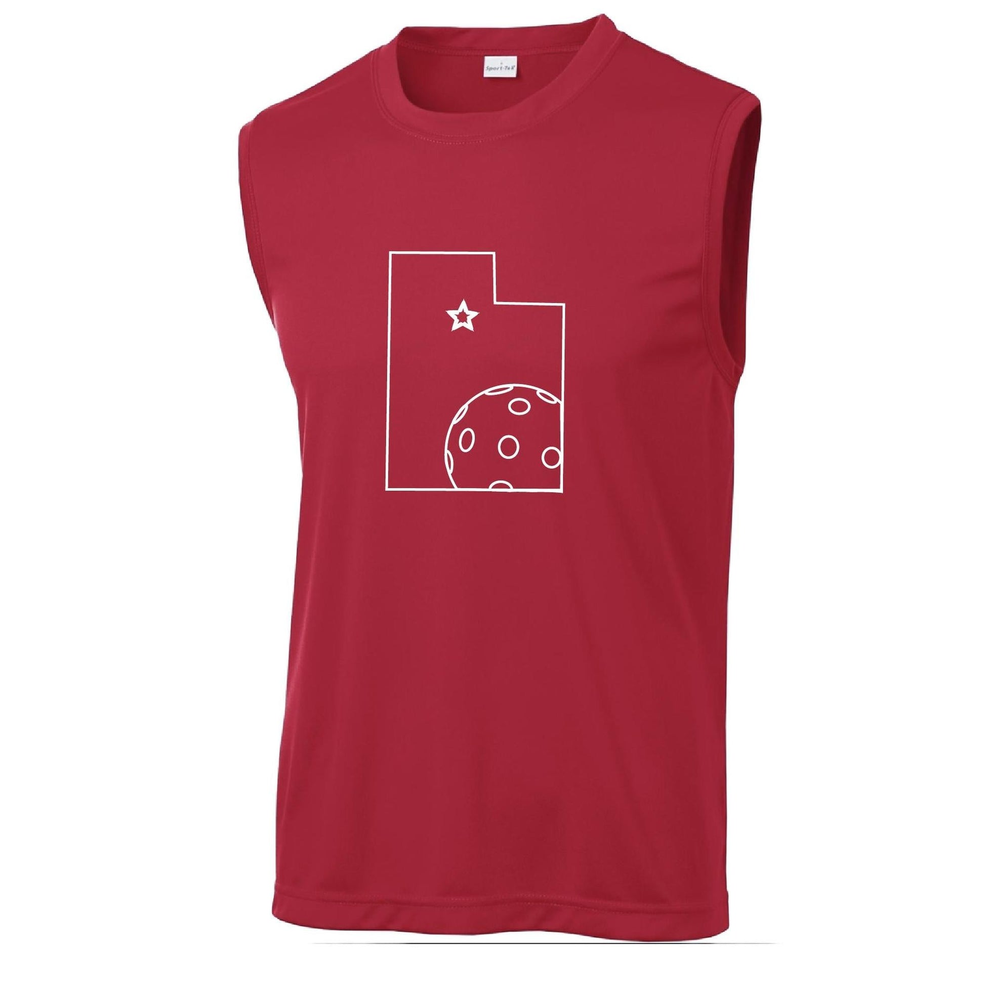 Utah With Pickleballs | Men's Sleeveless Athletic Performance T-Shirt | 100% Polyester