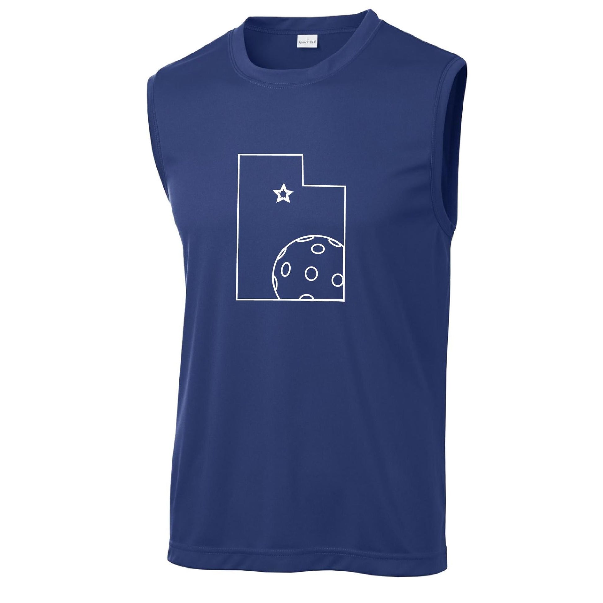 Utah With Pickleballs | Men's Sleeveless Athletic Performance T-Shirt | 100% Polyester