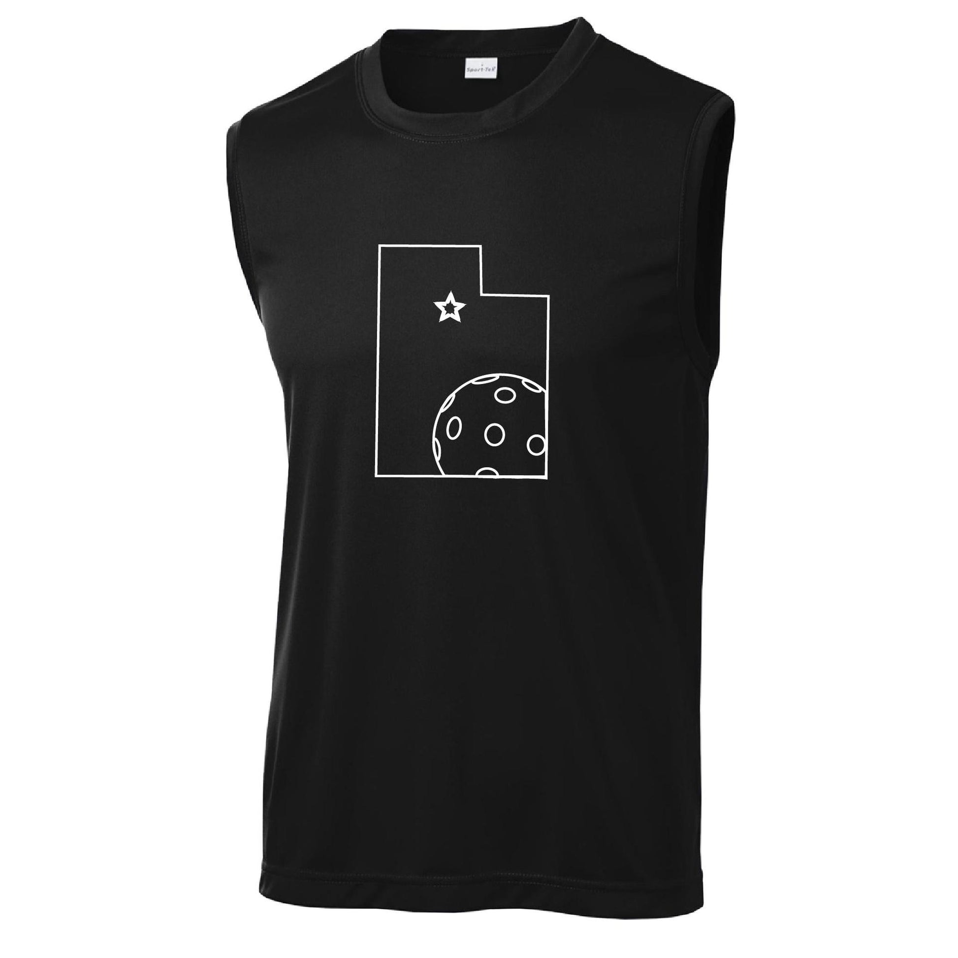 Utah With Pickleballs | Men's Sleeveless Athletic Performance T-Shirt | 100% Polyester
