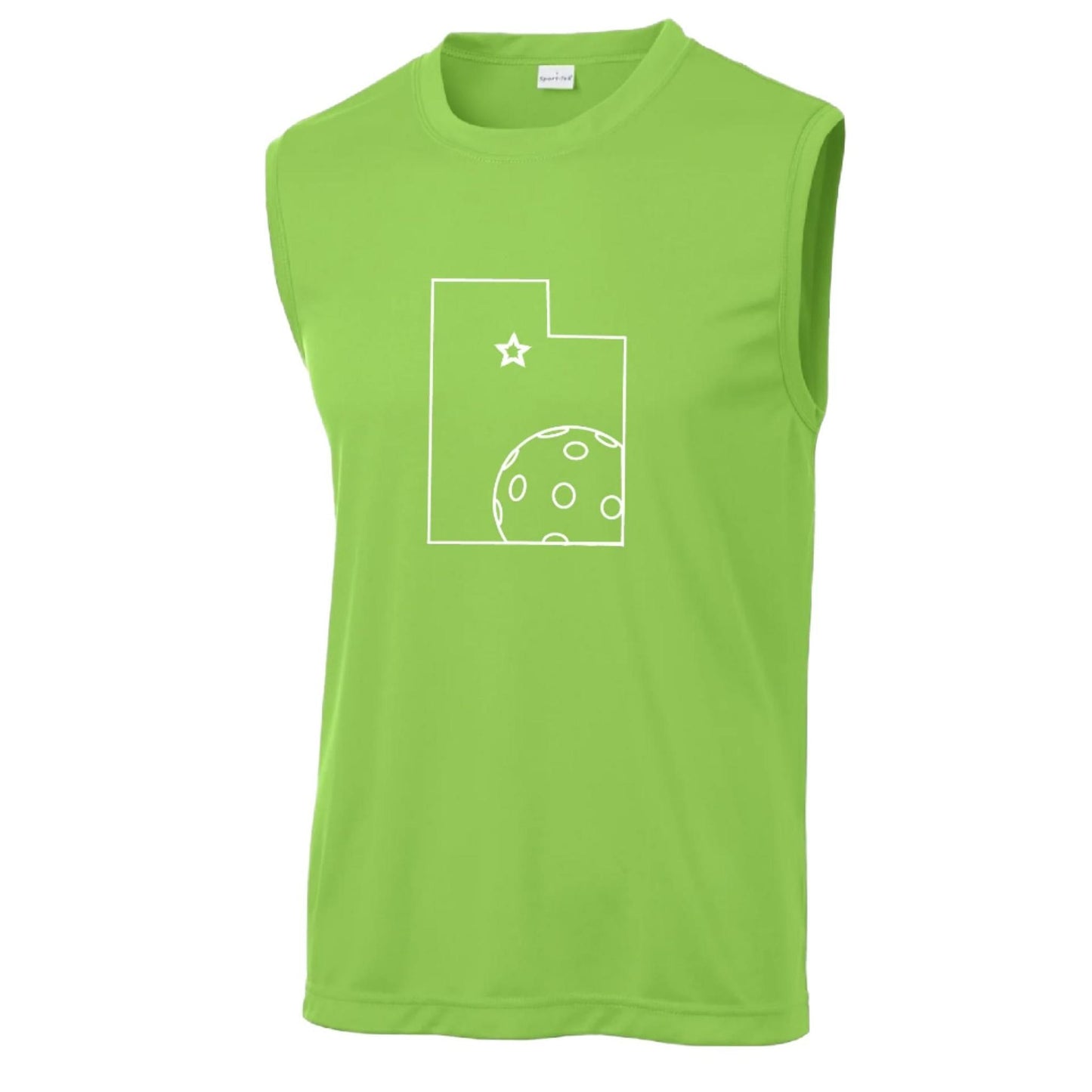 Utah With Pickleballs | Men's Sleeveless Athletic Performance T-Shirt | 100% Polyester