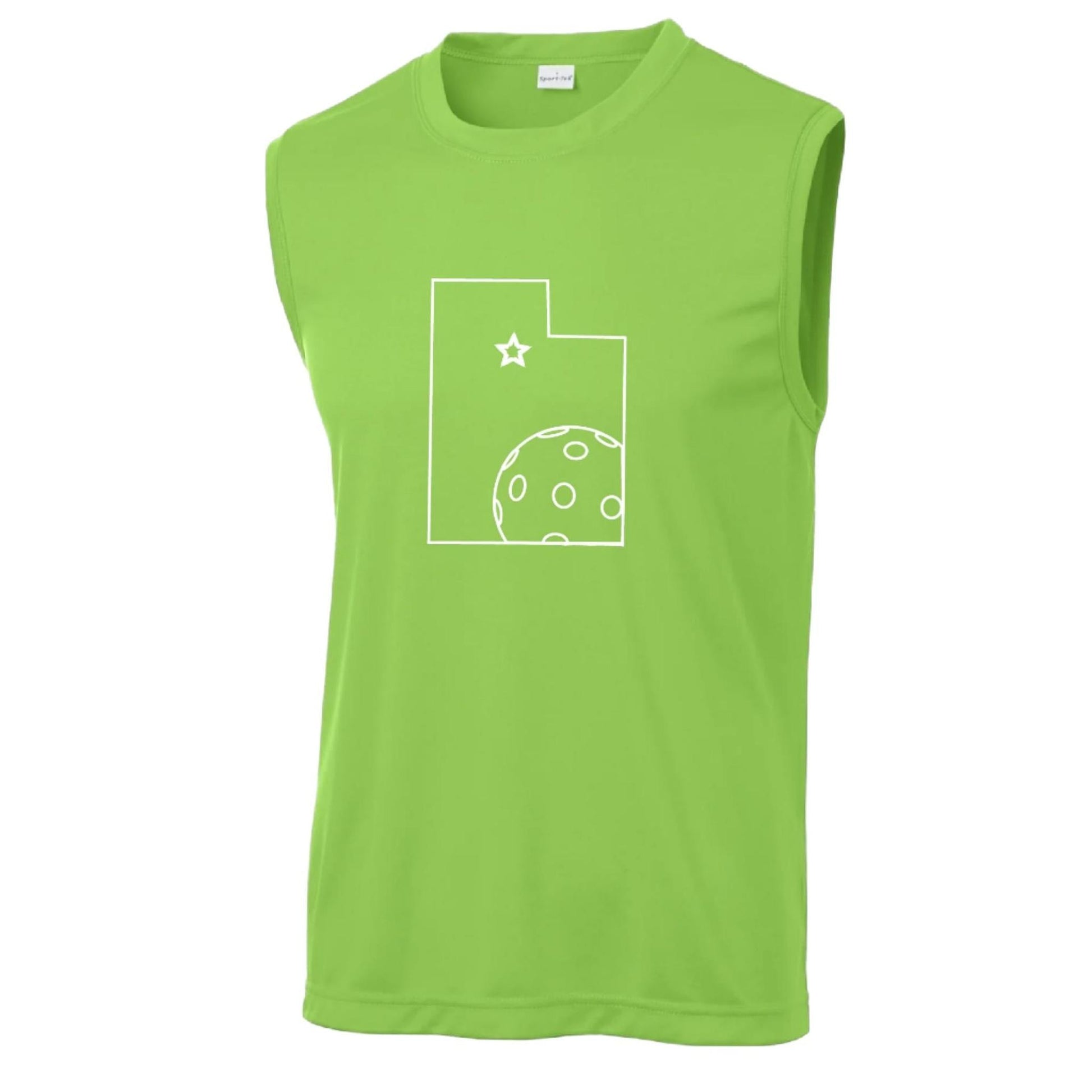 Utah With Pickleballs | Men's Sleeveless Athletic Performance T-Shirt | 100% Polyester