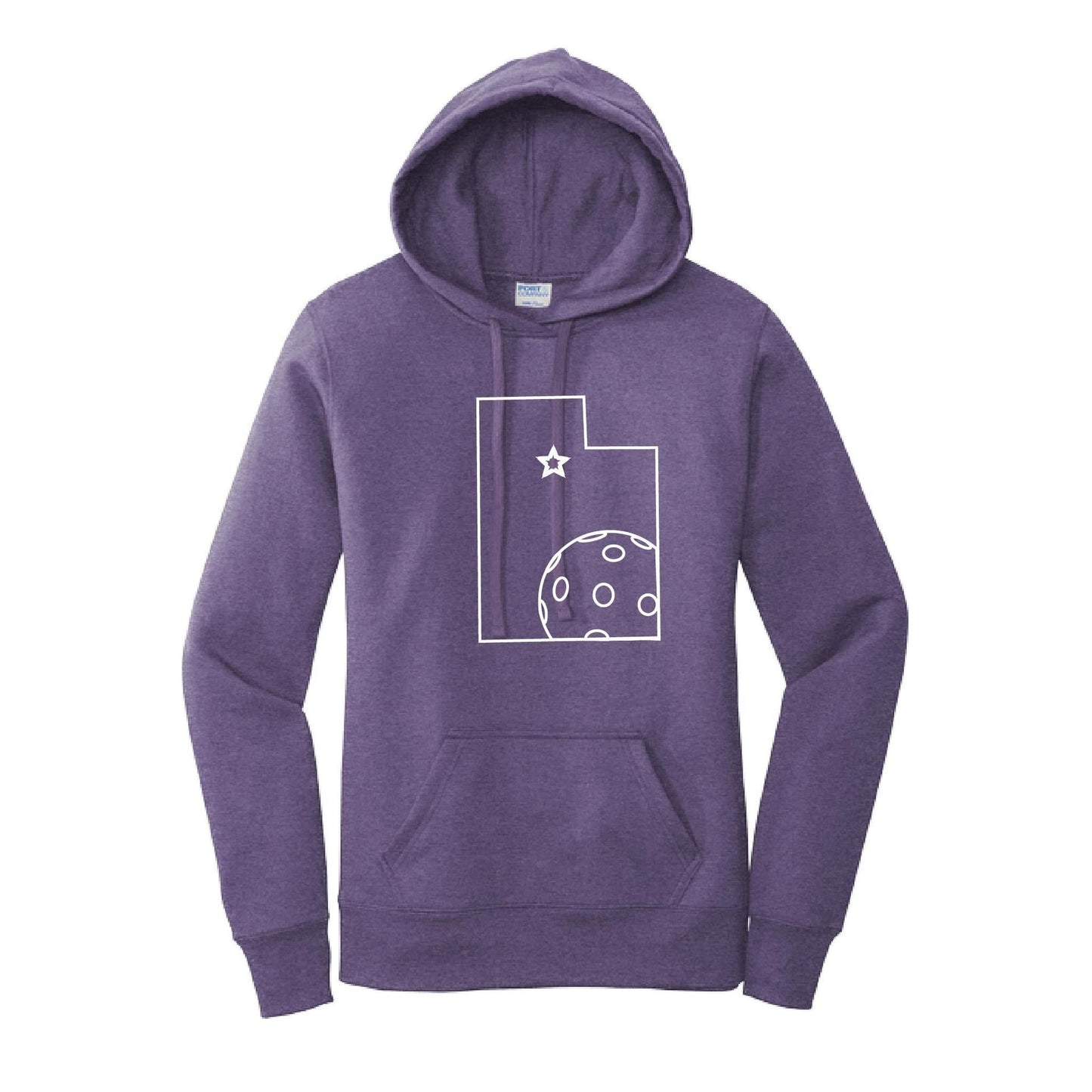 Utah With Pickleballs | Women’s Fitted Hoodie Pickleball Sweatshirt | 50% Cotton 50% Poly Fleece