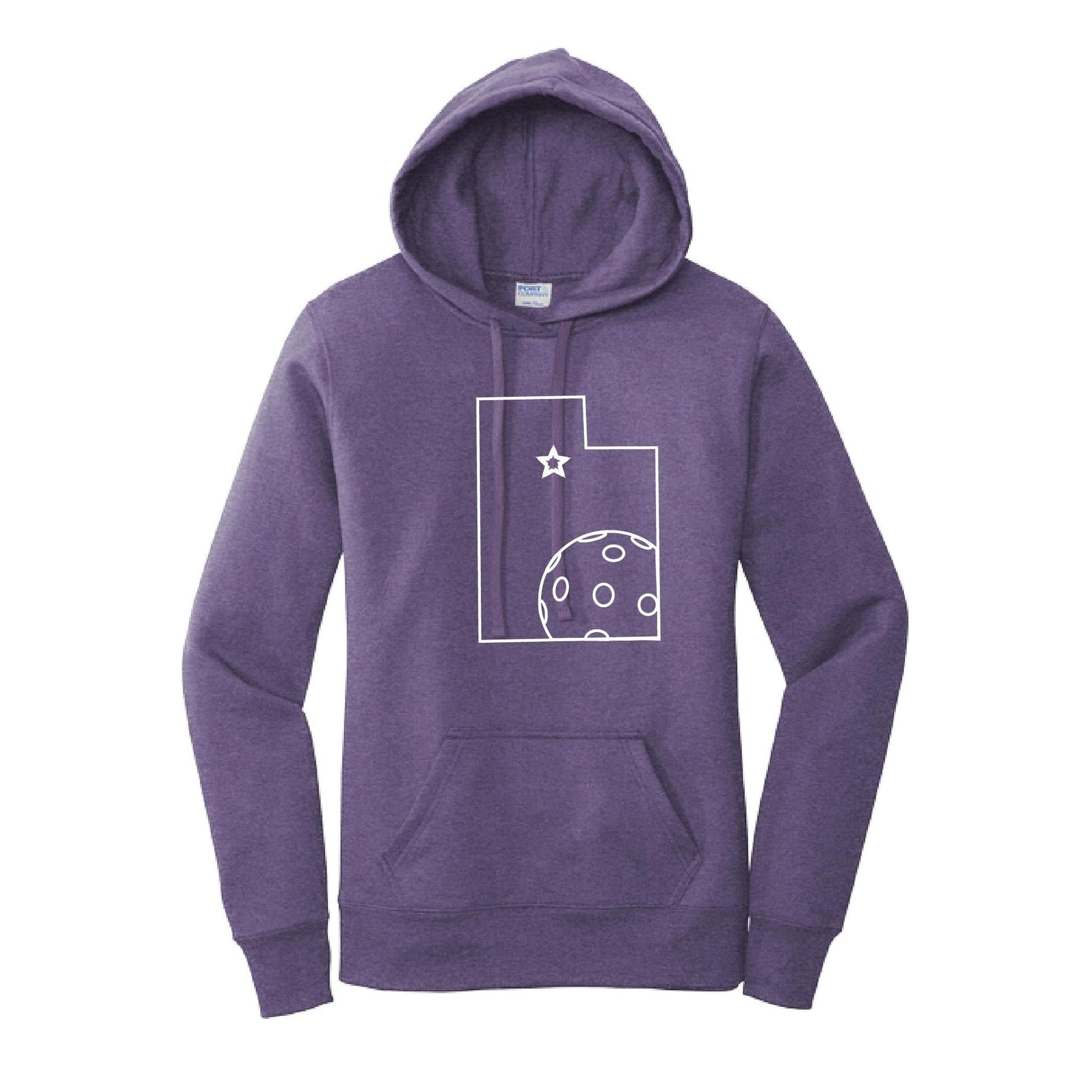 Utah With Pickleballs | Women’s Fitted Hoodie Pickleball Sweatshirt | 50% Cotton 50% Poly Fleece