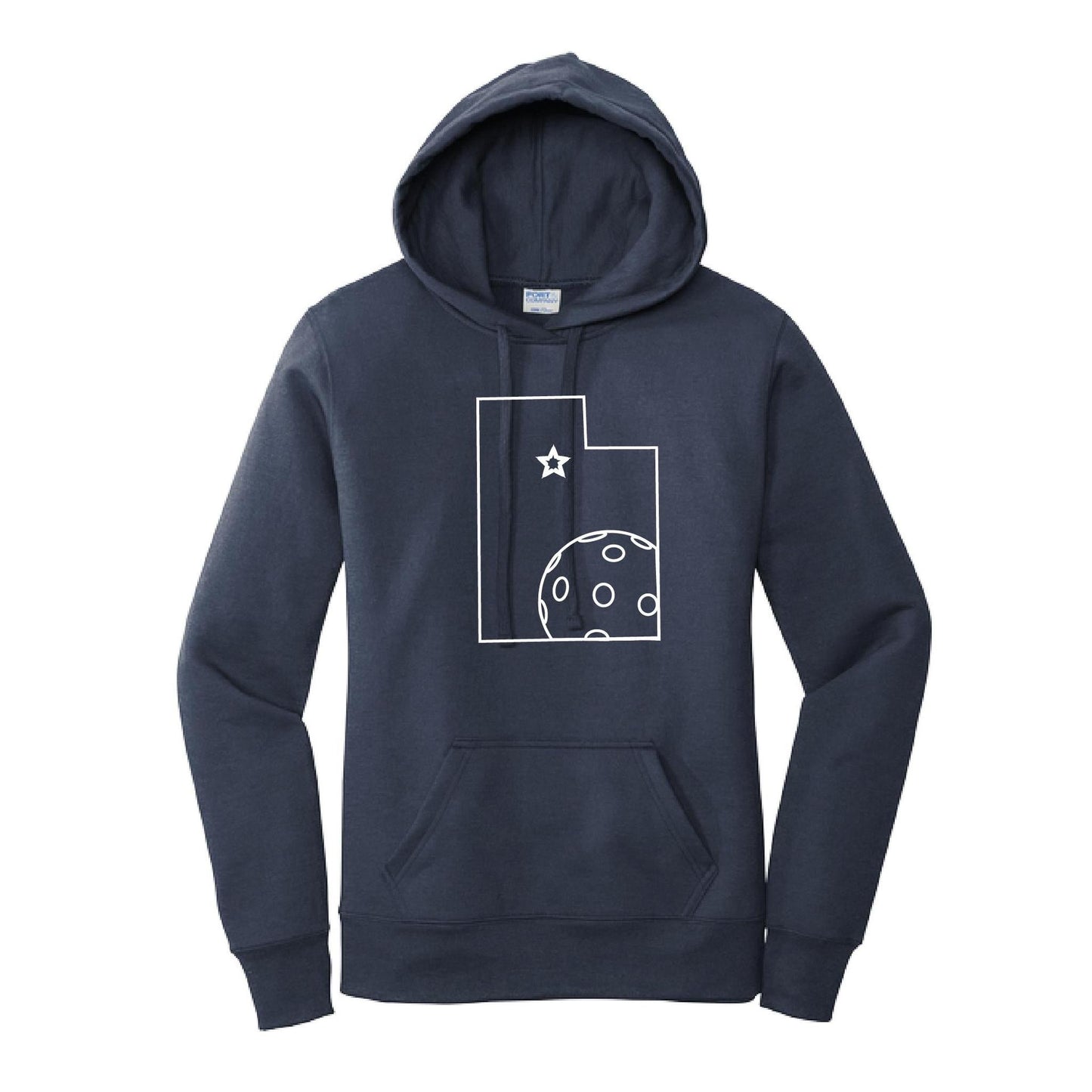 Utah With Pickleballs | Women’s Fitted Hoodie Pickleball Sweatshirt | 50% Cotton 50% Poly Fleece