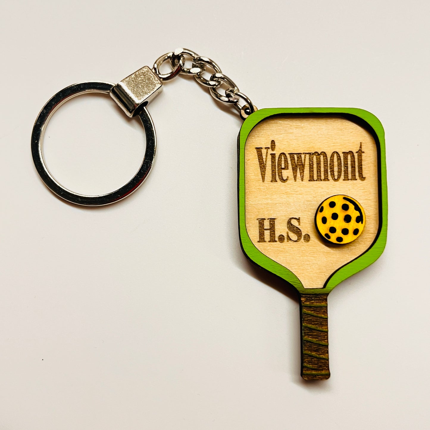Set of 10 Viewmont Custom Pickleball Paddle Keychain Personalized Balsa Wood Keychain Pickleball Player Gift Pickleball Team Gift Paddle Bag Charm