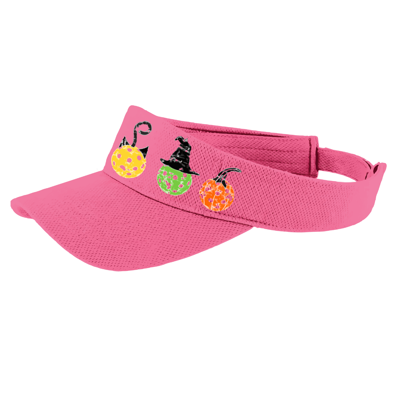 Cat Witch Pumpkin  | Pickleball Visors | Moisture Wicking 100% Polyester