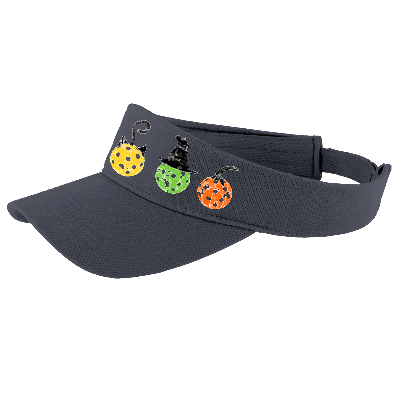 Cat Witch Pumpkin  | Pickleball Visors | Moisture Wicking 100% Polyester