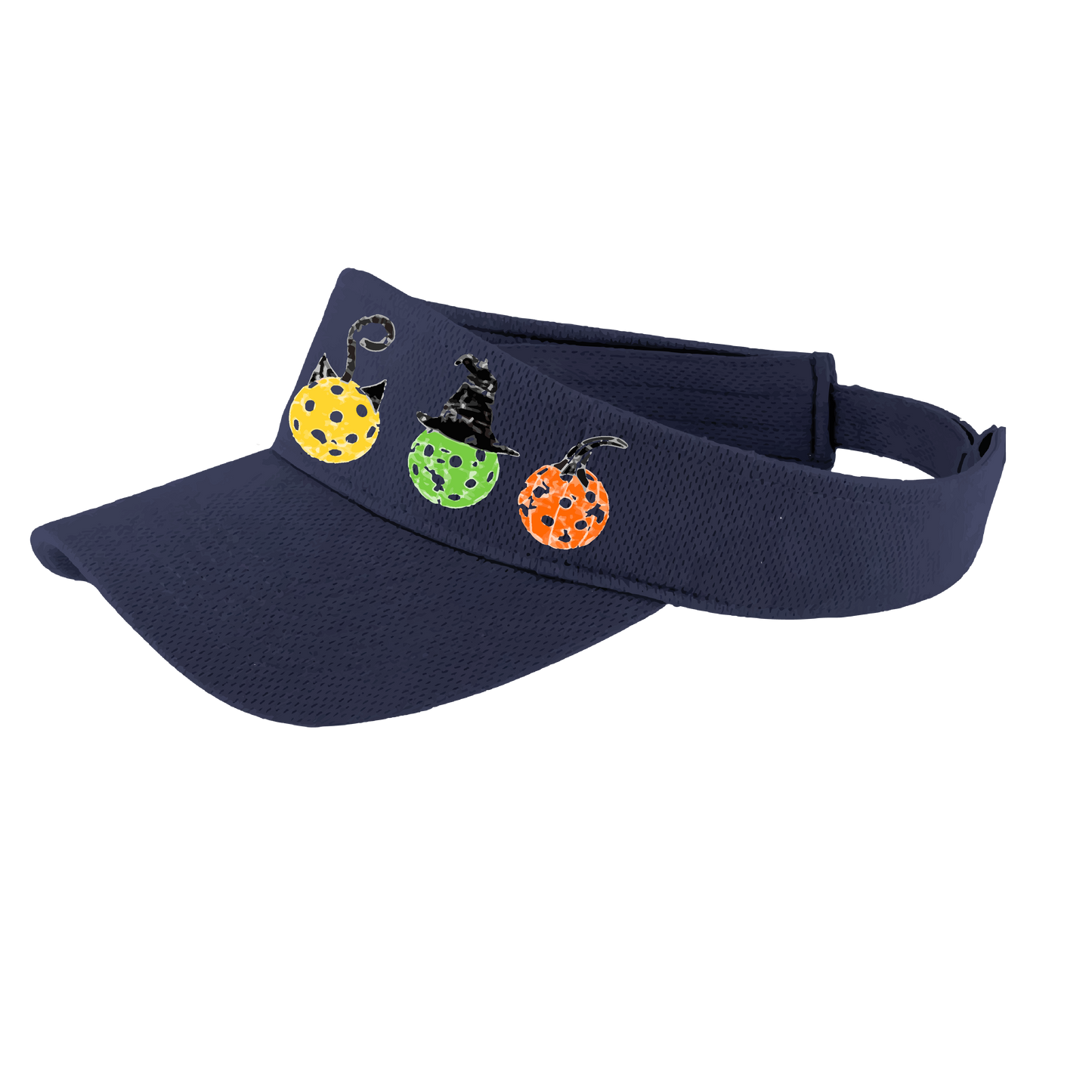 Cat Witch Pumpkin  | Pickleball Visors | Moisture Wicking 100% Polyester