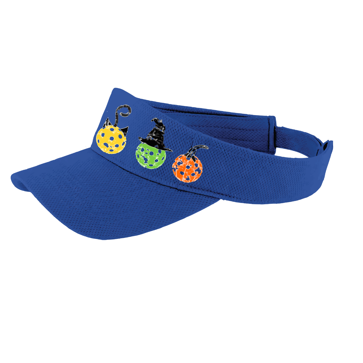 Cat Witch Pumpkin  | Pickleball Visors | Moisture Wicking 100% Polyester