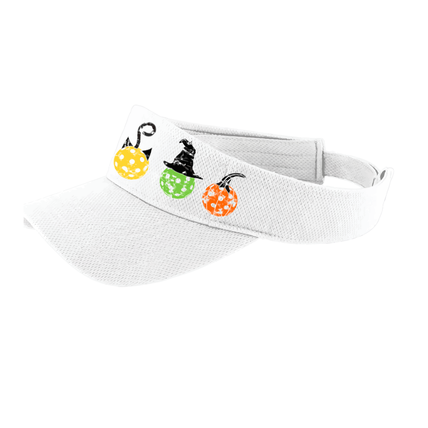 Cat Witch Pumpkin  | Pickleball Visors | Moisture Wicking 100% Polyester