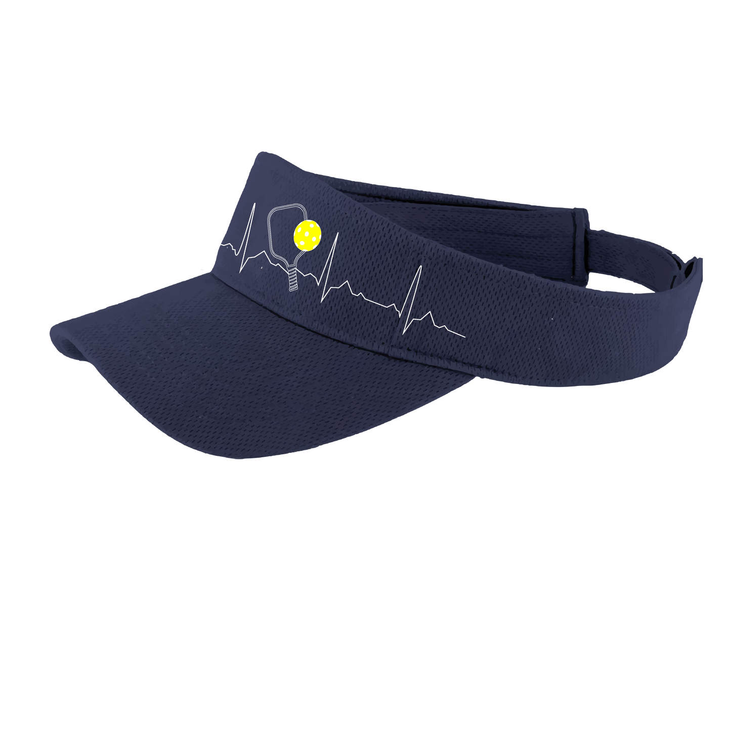 Pickleball Heartbeat EKG | Pickleball Visors | Moisture Wicking 100% Polyester