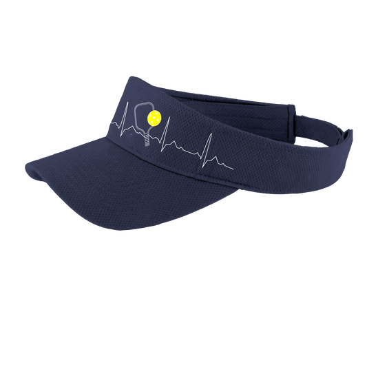 Pickleball Heartbeat EKG | Pickleball Visors | Moisture Wicking 100% Polyester