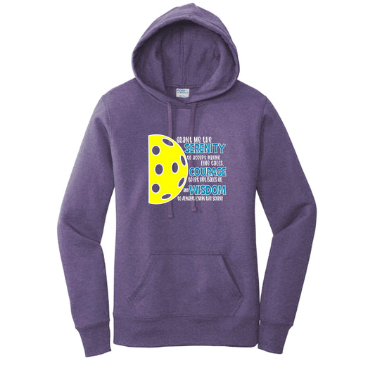 Pickleball Serenity Prayer | Women’s Fitted Hoodie Pickleball Sweatshirt | 50% Cotton 50% Poly Fleece