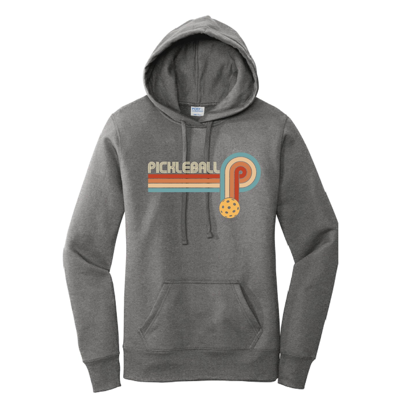 Retro Pickleball | Women’s Fitted Hoodie Pickleball Sweatshirt | 50% Cotton 50% Poly Fleece