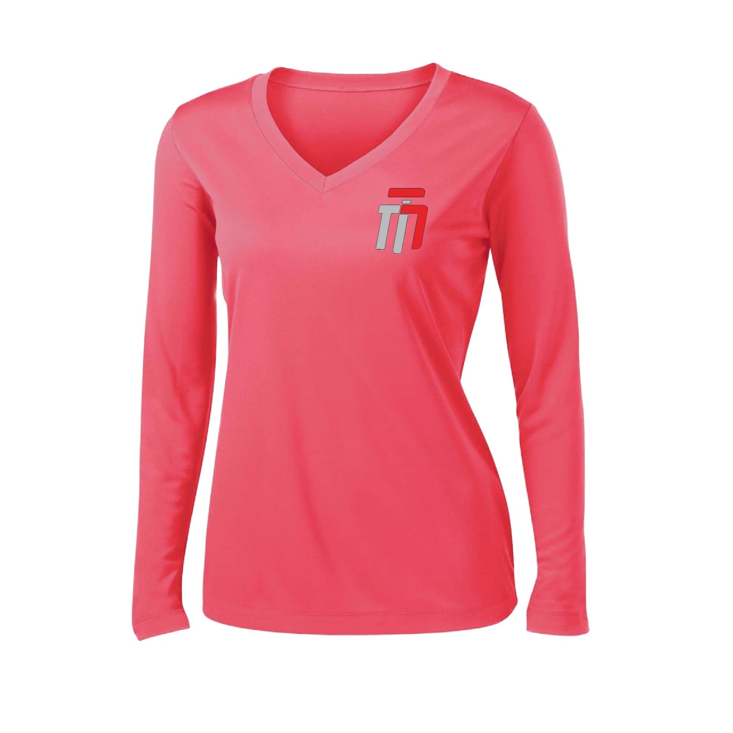Trumotion (Pocket Design) | Women’s Long Sleeve V-Neck Karate Performance T-Shirt | 100% Polyester