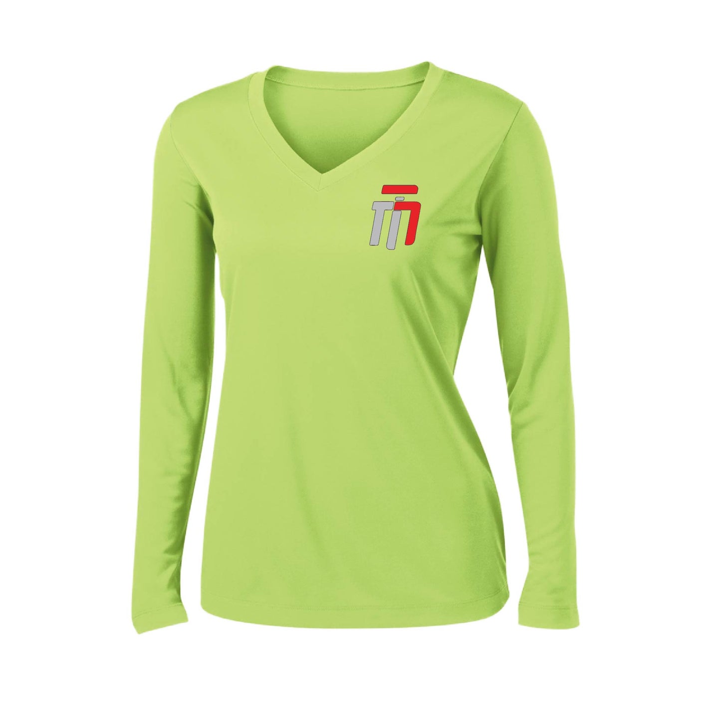 Trumotion (Pocket Design) | Women’s Long Sleeve V-Neck Karate Performance T-Shirt | 100% Polyester