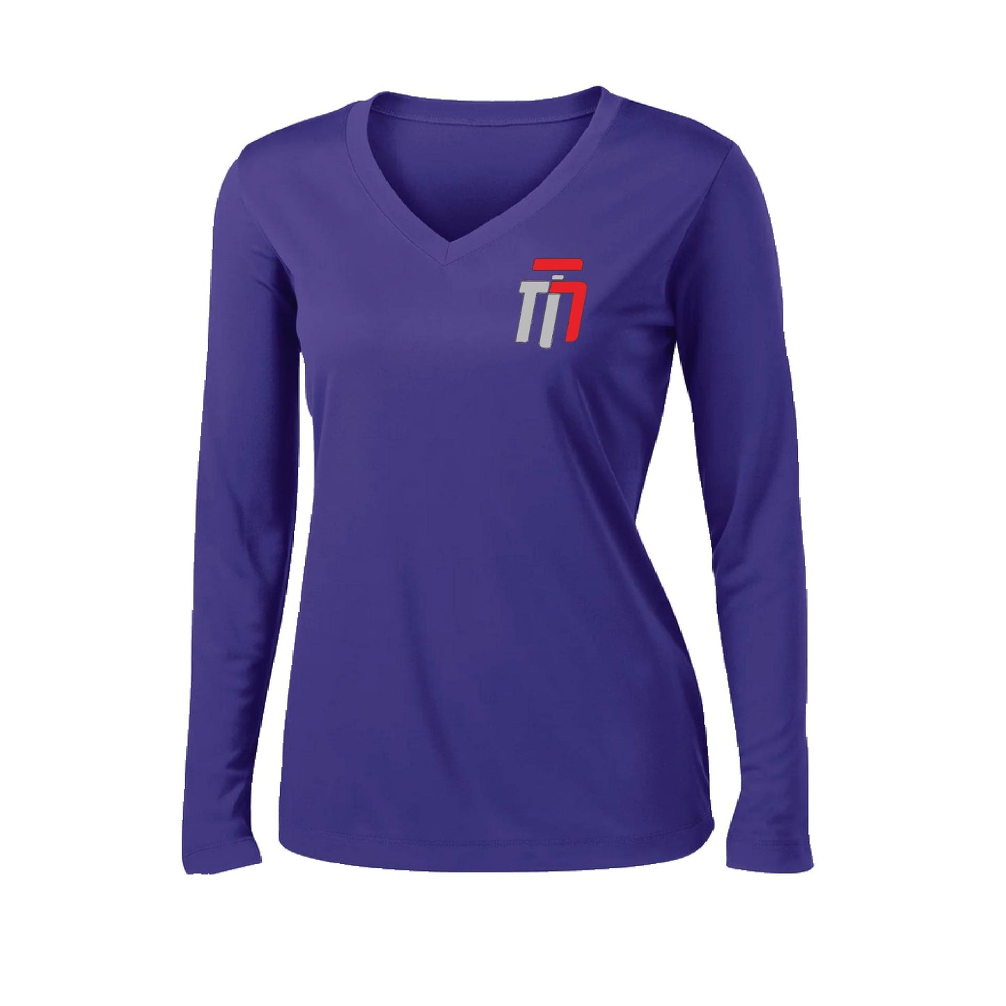 Trumotion (Pocket Design) | Women’s Long Sleeve V-Neck Karate Performance T-Shirt | 100% Polyester