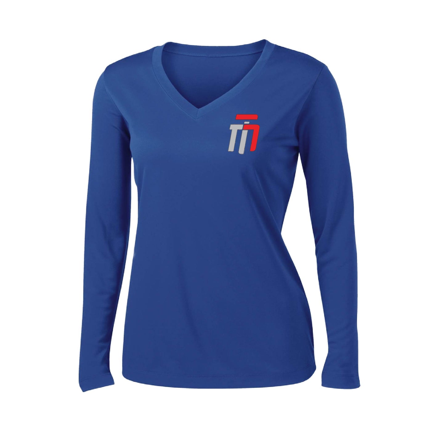 Trumotion (Pocket Design) | Women’s Long Sleeve V-Neck Karate Performance T-Shirt | 100% Polyester