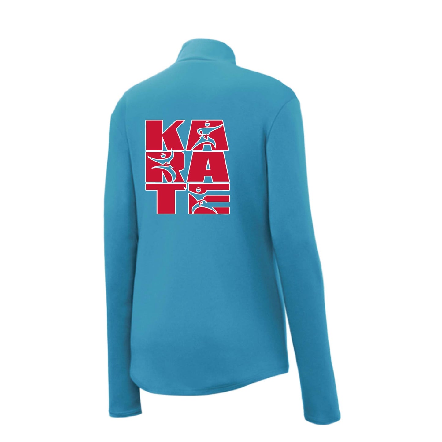 Karate Stacked | Women's 1/4 Zip Karate Performance Pullover Shirts | 100% Polyester