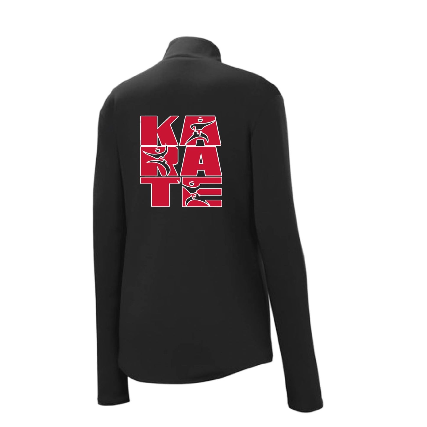 Karate Stacked | Women's 1/4 Zip Karate Performance Pullover Shirts | 100% Polyester