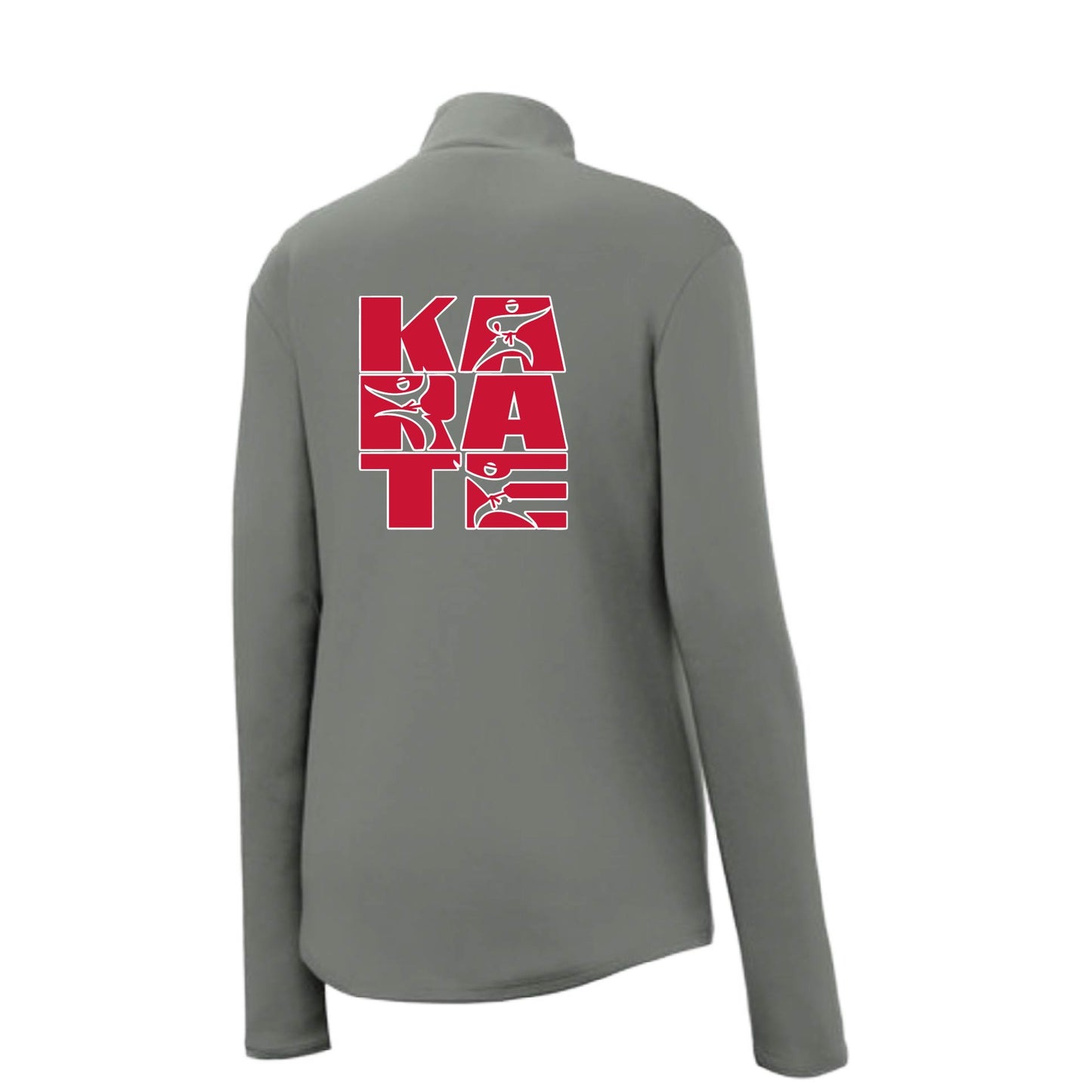 Karate Stacked | Women's 1/4 Zip Karate Performance Pullover Shirts | 100% Polyester
