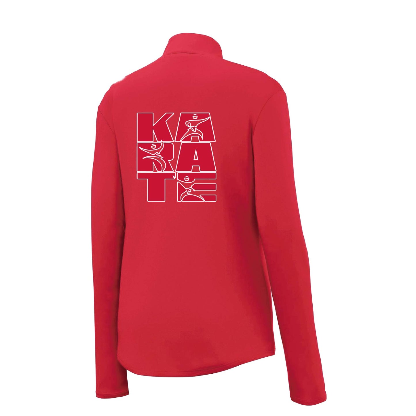 Karate Stacked | Women's 1/4 Zip Karate Performance Pullover Shirts | 100% Polyester