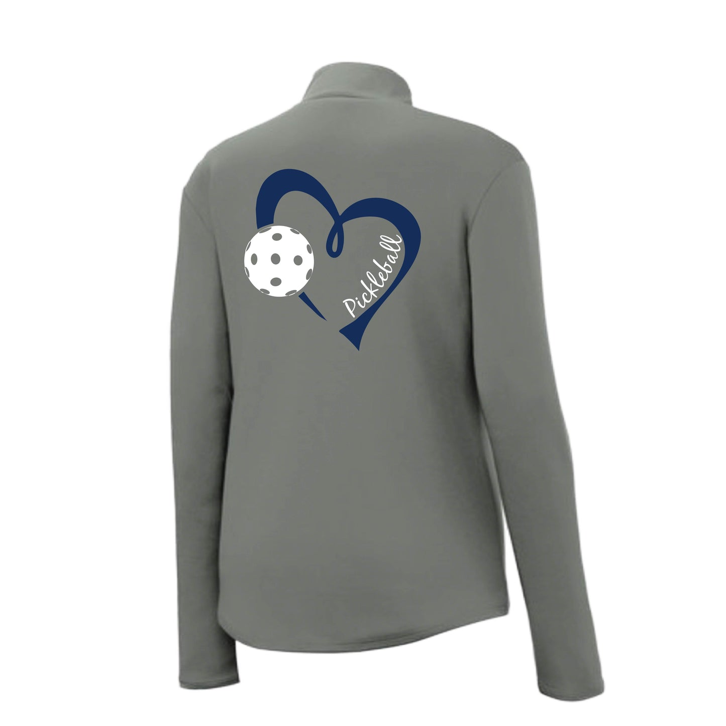 Pickleball Love (Navy) | Women's 1/4 Zip Pickleball Performance Pullover Shirts | 100% Polyester
