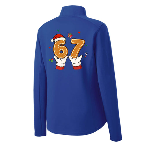 67 Christmas | Women's 1/4 Zip Performance Pullover Shirts | 100% Polyester