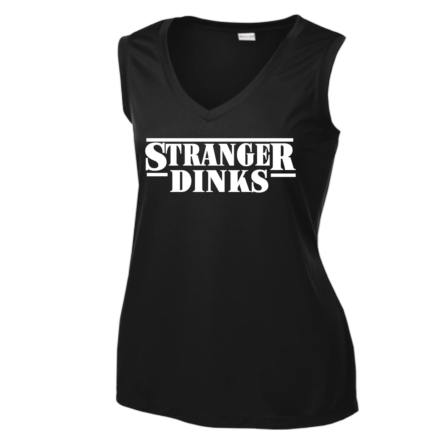 Stranger Dinks | Women’s Sleeveless Athletic Performance T-Shirt | 100% Polyester