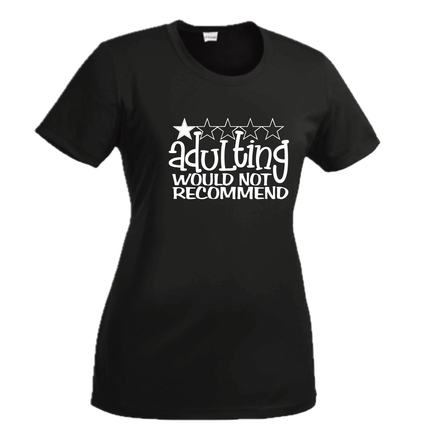 Adulting 1 Star Would Not Recommend | Women's Short Sleeve Crewneck T-Shirts | 100% Polyester