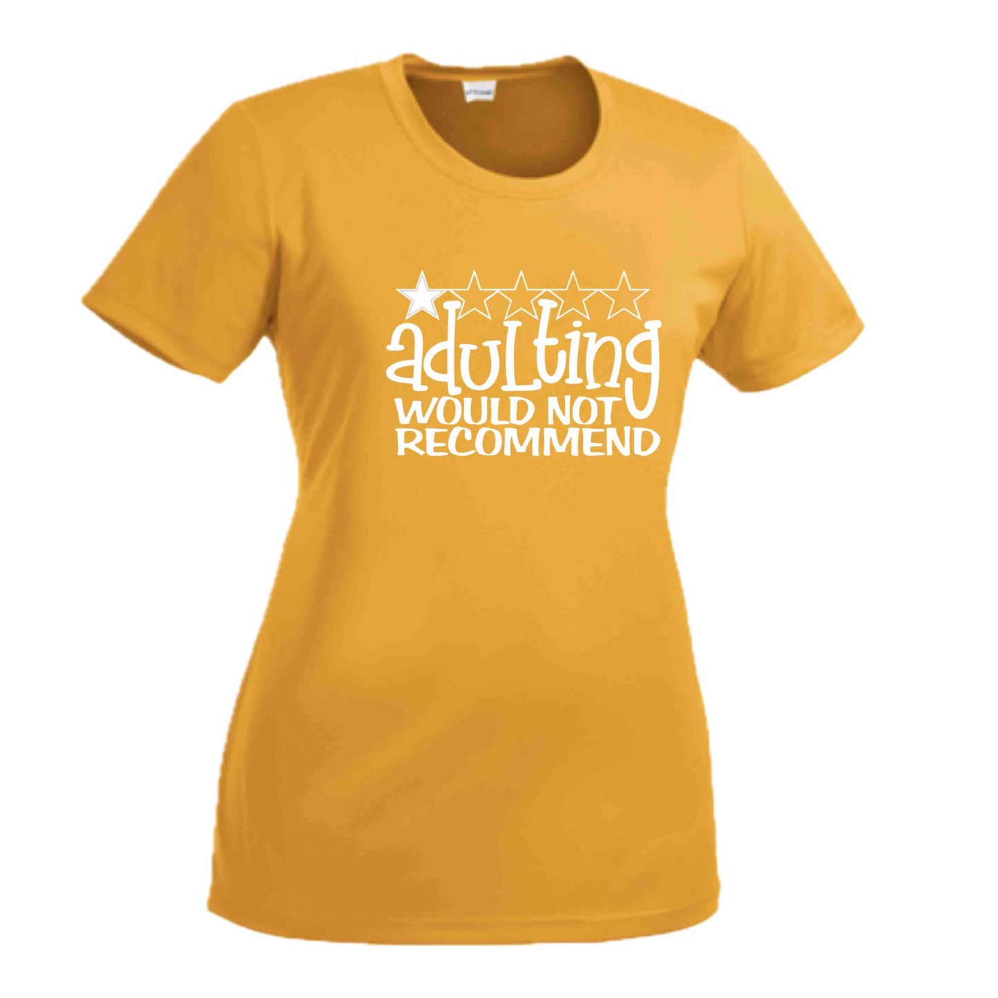 Adulting 1 Star Would Not Recommend | Women's Short Sleeve Crewneck T-Shirts | 100% Polyester