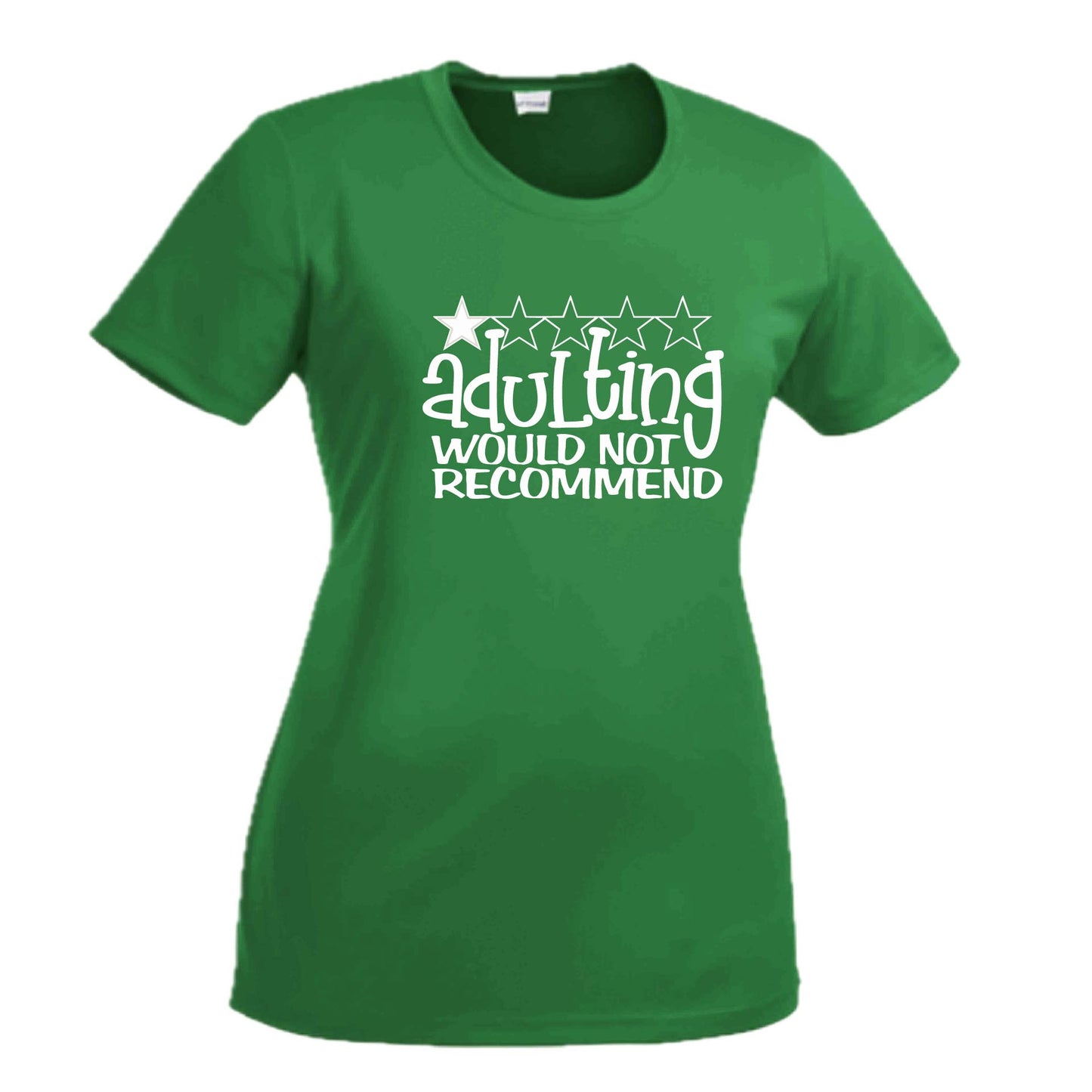 Adulting 1 Star Would Not Recommend | Women's Short Sleeve Crewneck T-Shirts | 100% Polyester