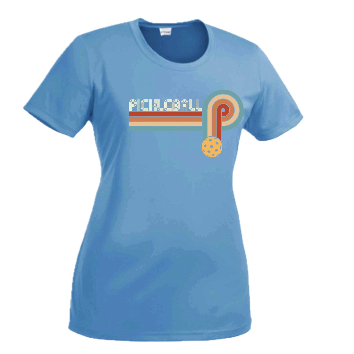 Retro Pickleball | Women's Short Sleeve Crewneck T-Shirts | 100% Polyester