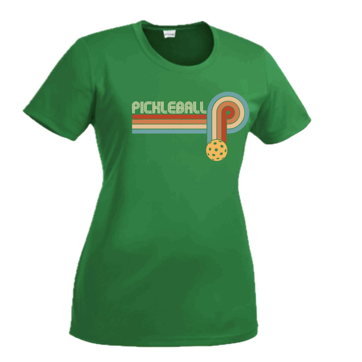 Retro Pickleball | Women's Short Sleeve Crewneck T-Shirts | 100% Polyester