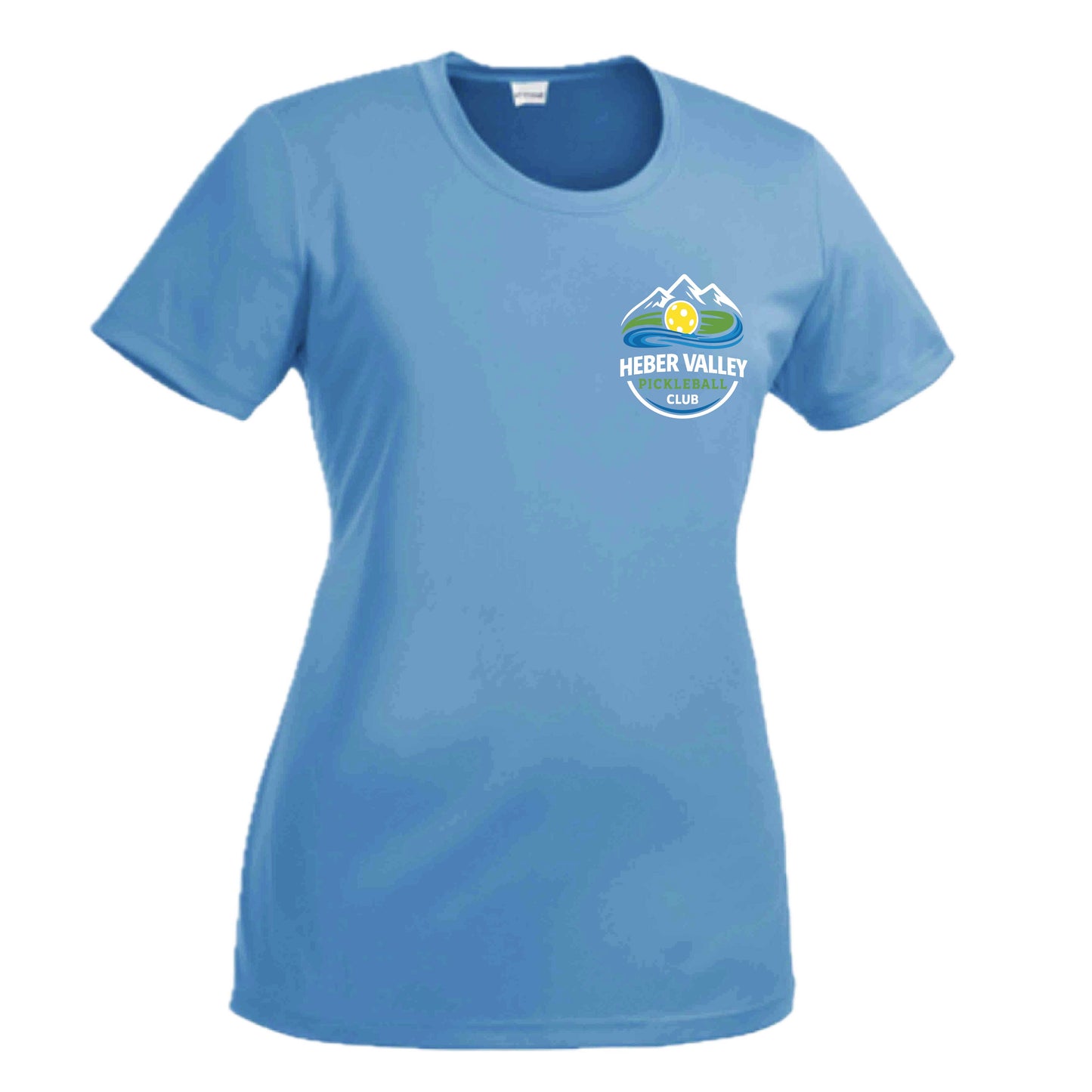 Heber Valley Pickleball Club (Customizable) | Women’s Short Sleeve Crewneck Pickleball Performance T-Shirts | 100% Polyester