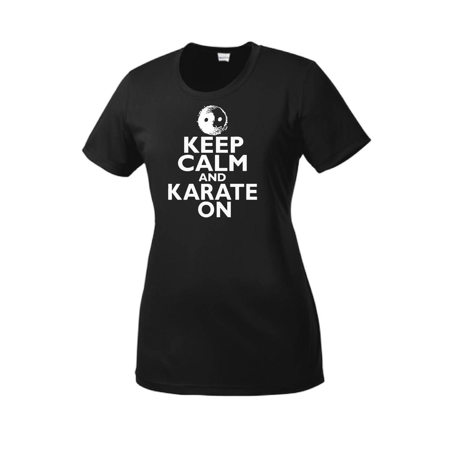 Keep Calm and Karate On | Women's Short Sleeve Karate Crewneck T-Shirts | 100% Polyester