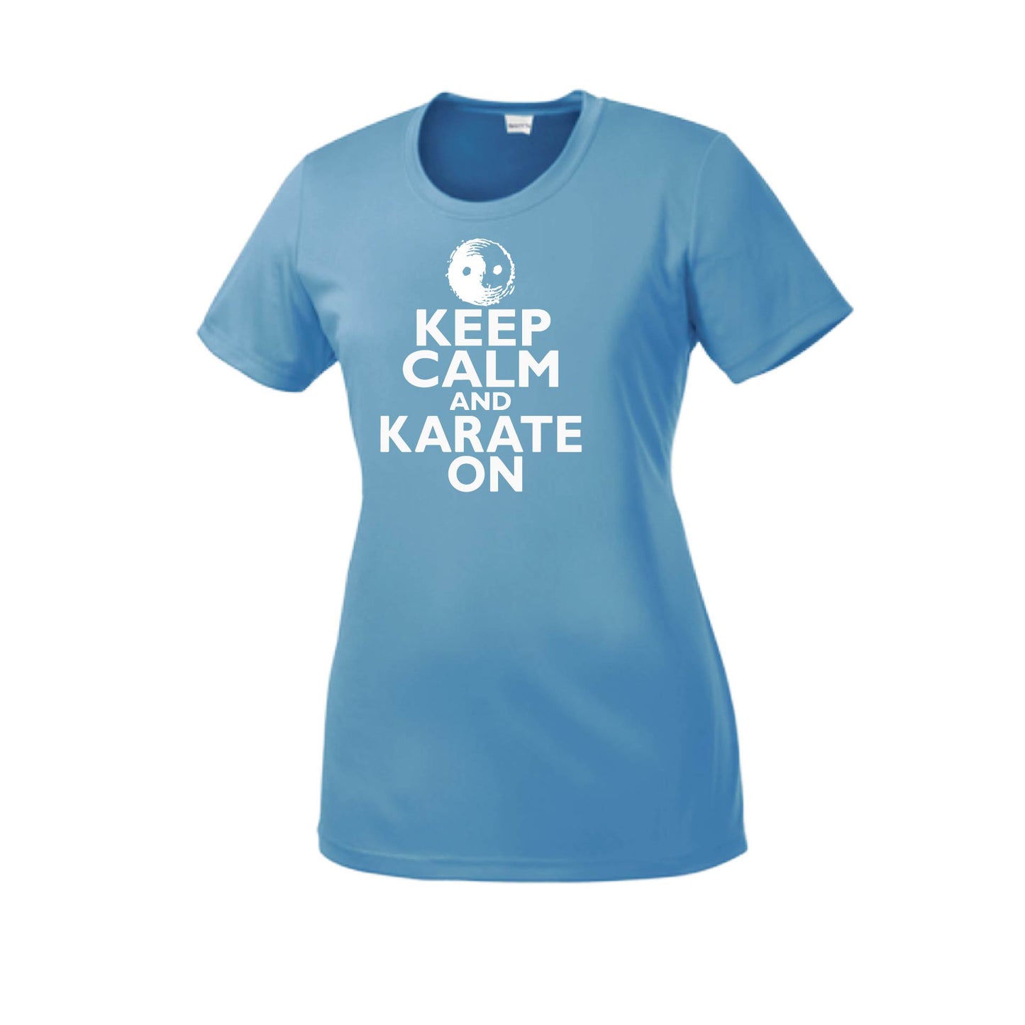 Keep Calm and Karate On | Women's Short Sleeve Karate Crewneck T-Shirts | 100% Polyester