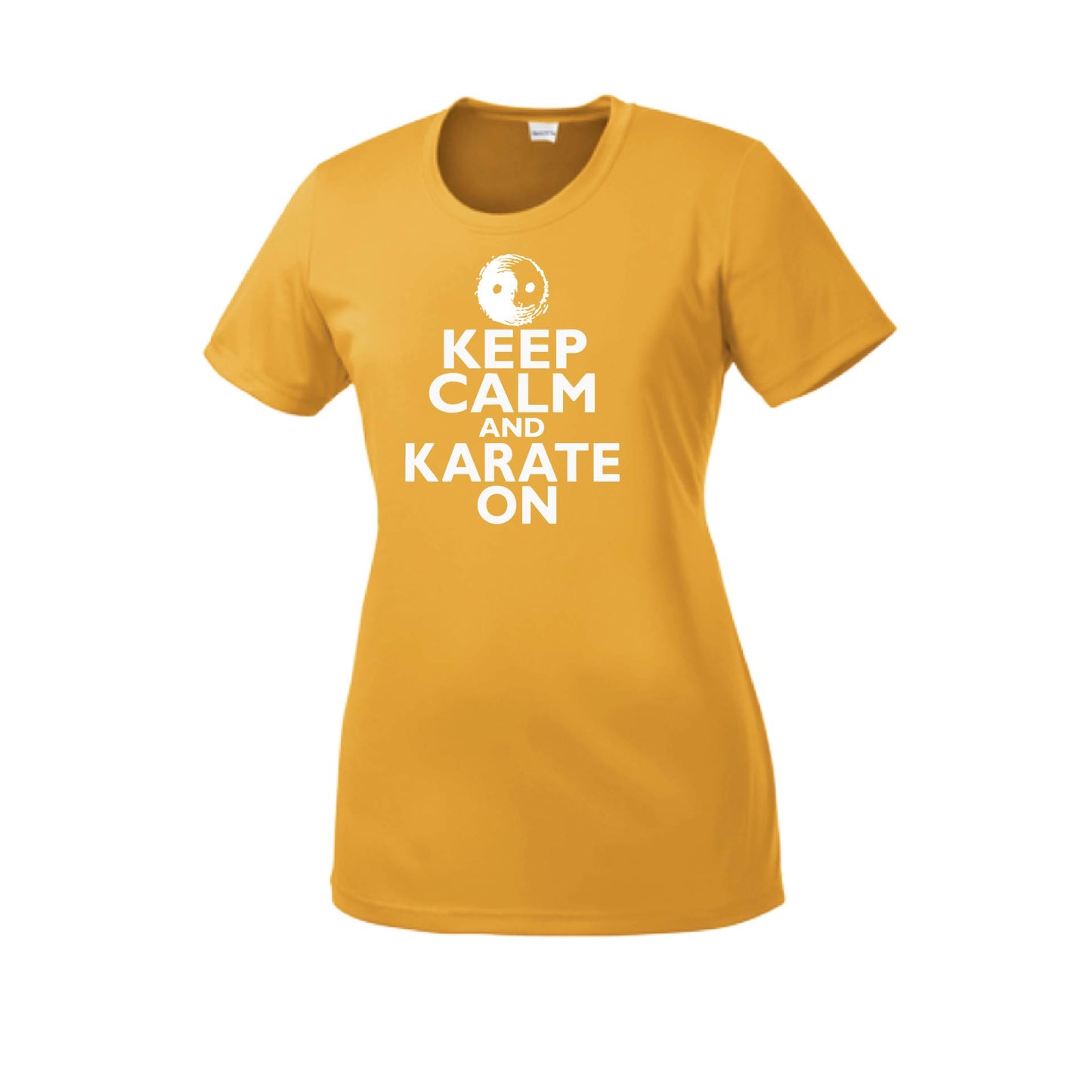 Keep Calm and Karate On | Women's Short Sleeve Karate Crewneck T-Shirts | 100% Polyester