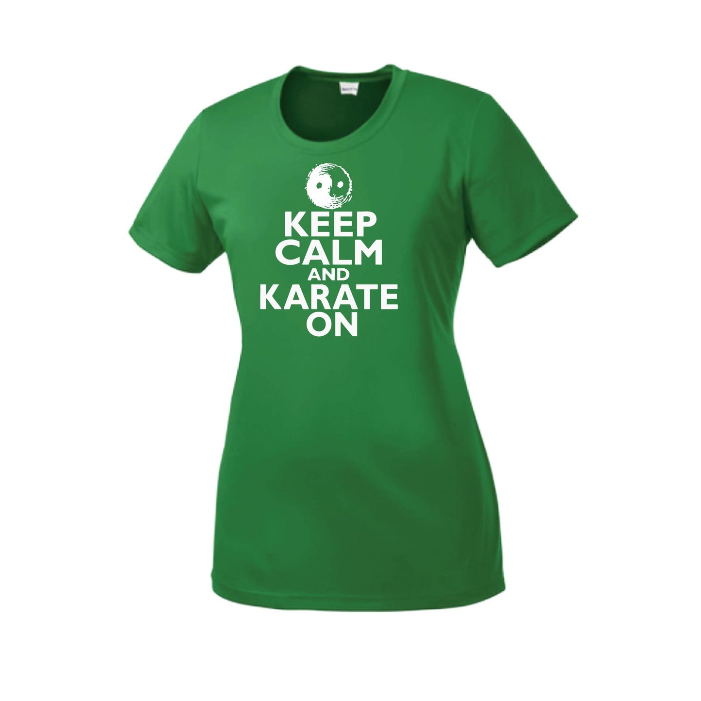 Keep Calm and Karate On | Women's Short Sleeve Karate Crewneck T-Shirts | 100% Polyester