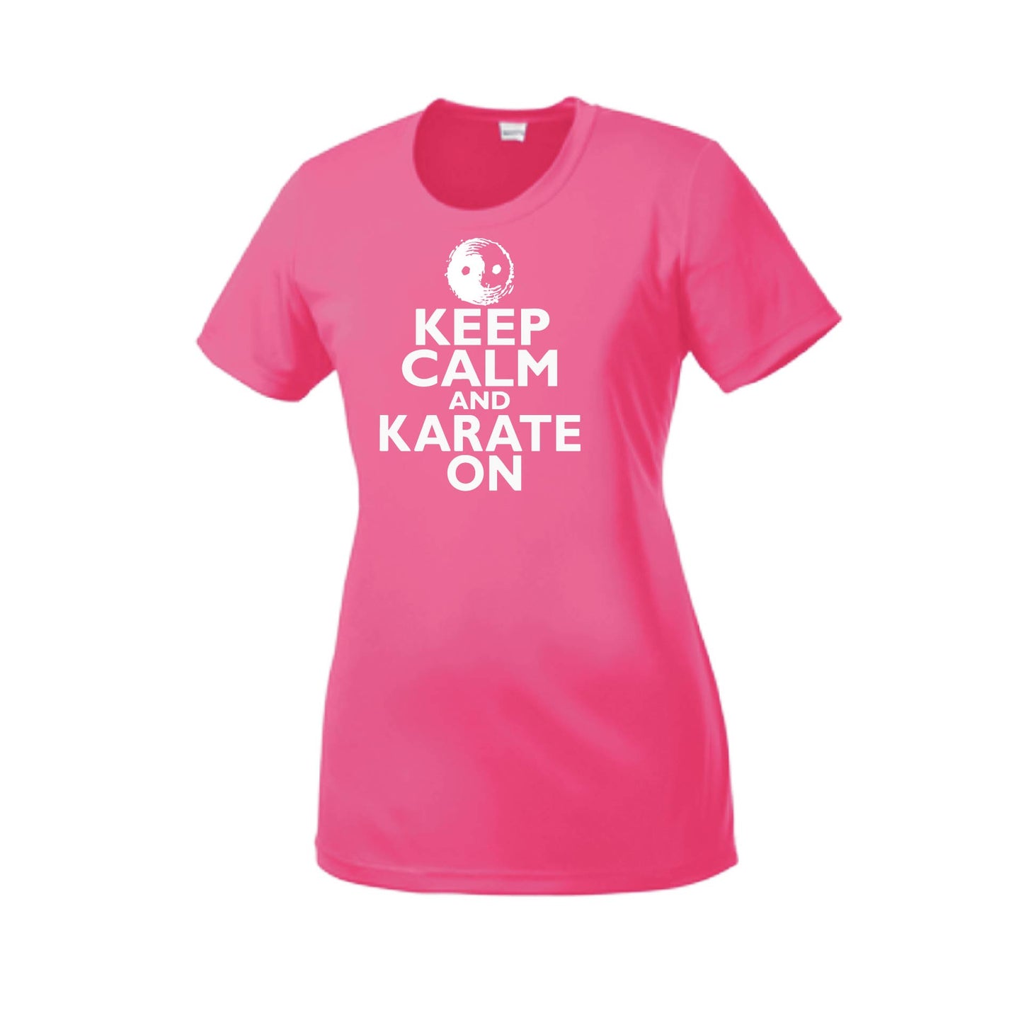 Keep Calm and Karate On | Women's Short Sleeve Karate Crewneck T-Shirts | 100% Polyester