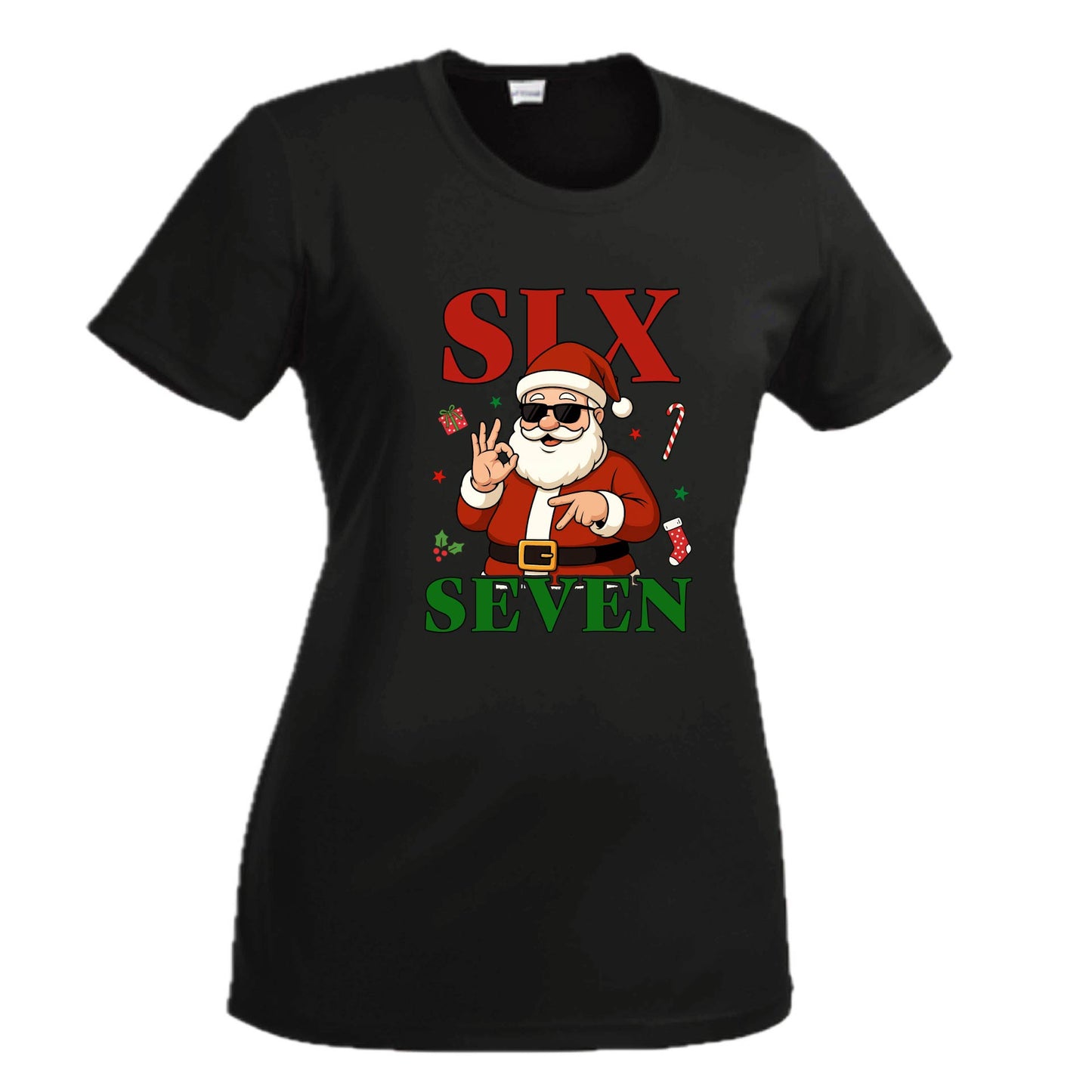 67 Santa | Women's Short Sleeve Crewneck T-Shirts | 100% Polyester